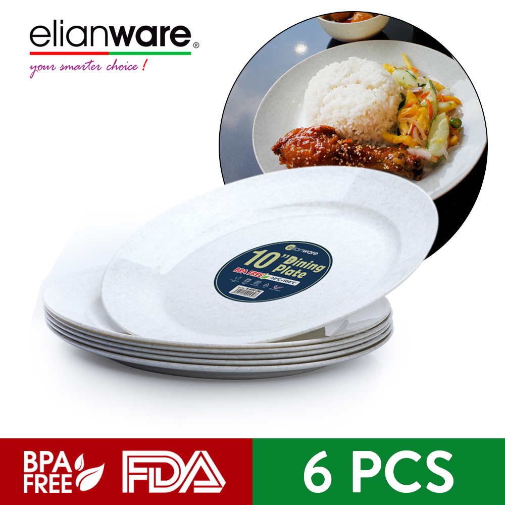 Elianware Marble Dining Plate Piring Makan Set (10" x 6 Pcs)