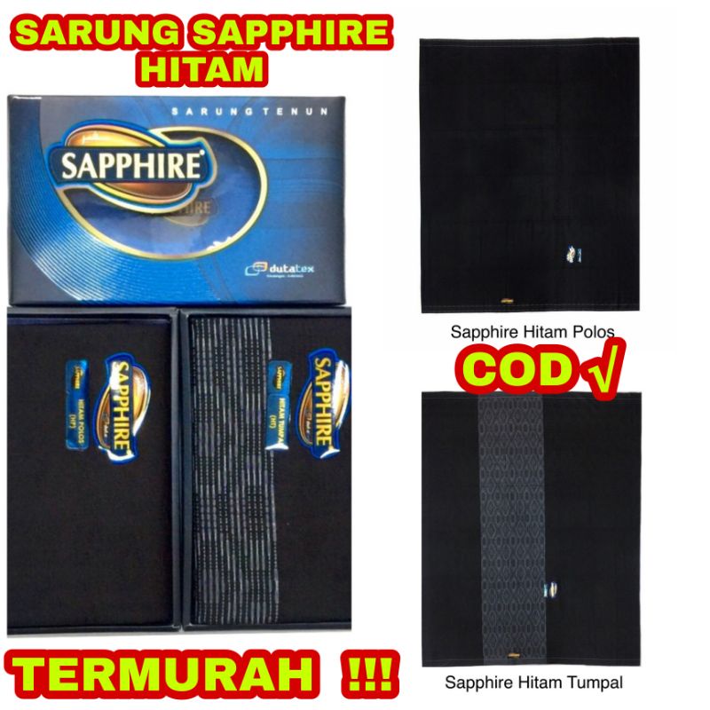 SARUNG SAPPHIRE / SAFIR /SAFIRE DEWASA HITAM