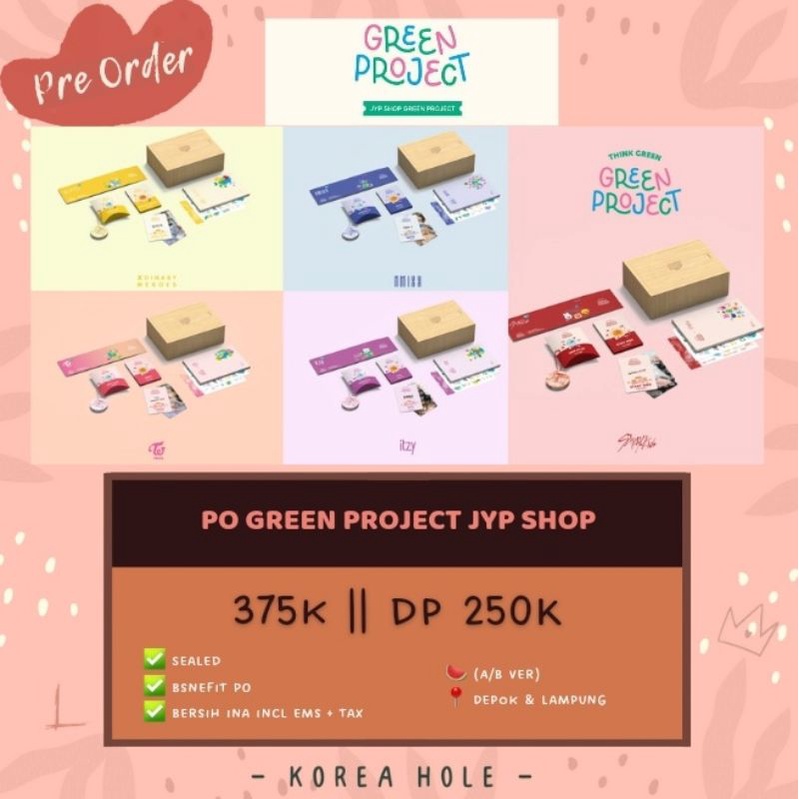 PO JYP GREEN PROJECT TWICE STRAY KIDS ITZY NMIXX XDINARY HEROES