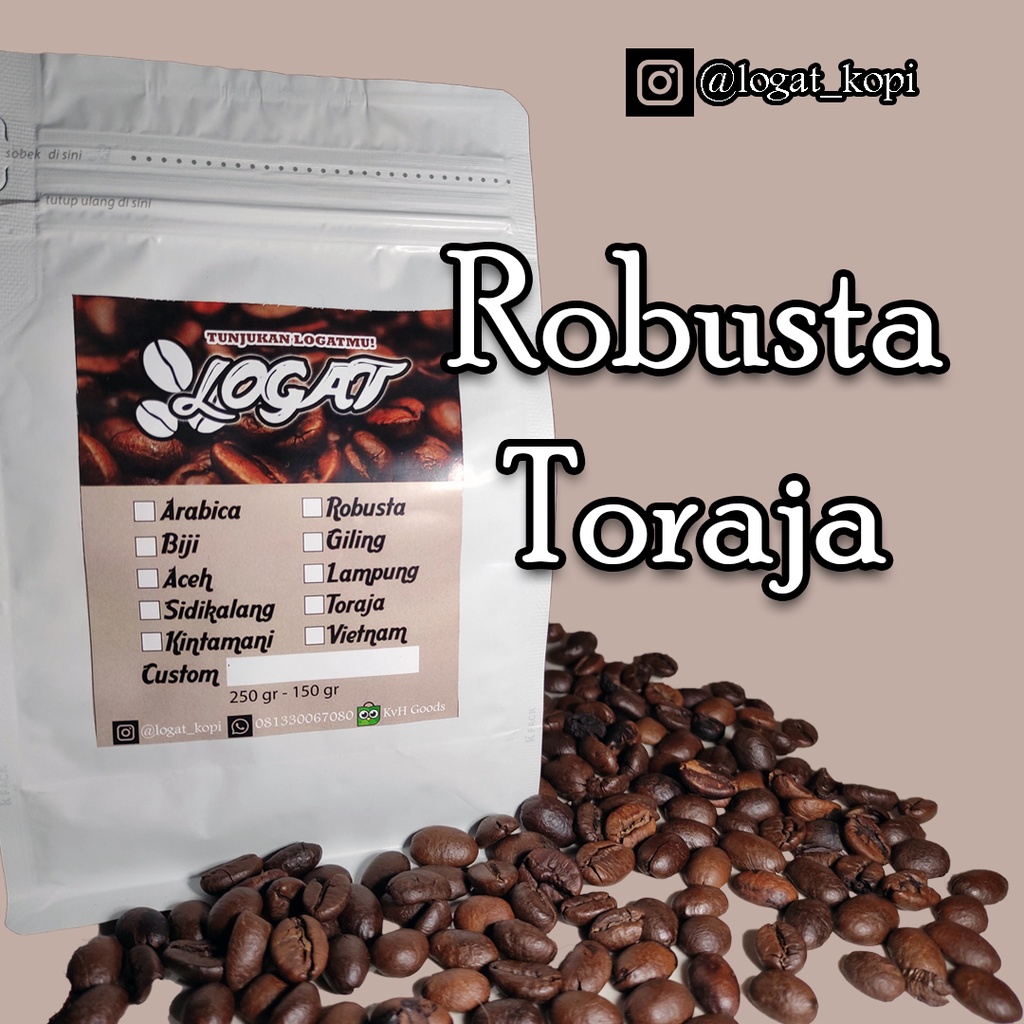 

Best Seller! Kopi Robusta Toraja 250 gram - Kopi Logat