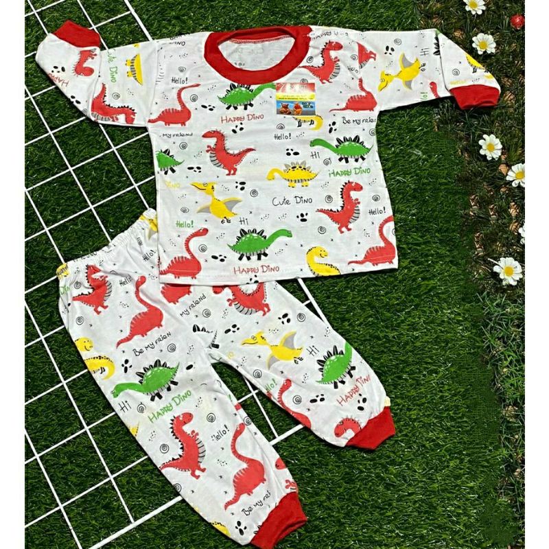 BAJU Bayi - SETELAN BAJU BAYI - SET BAJU DINO KANCING