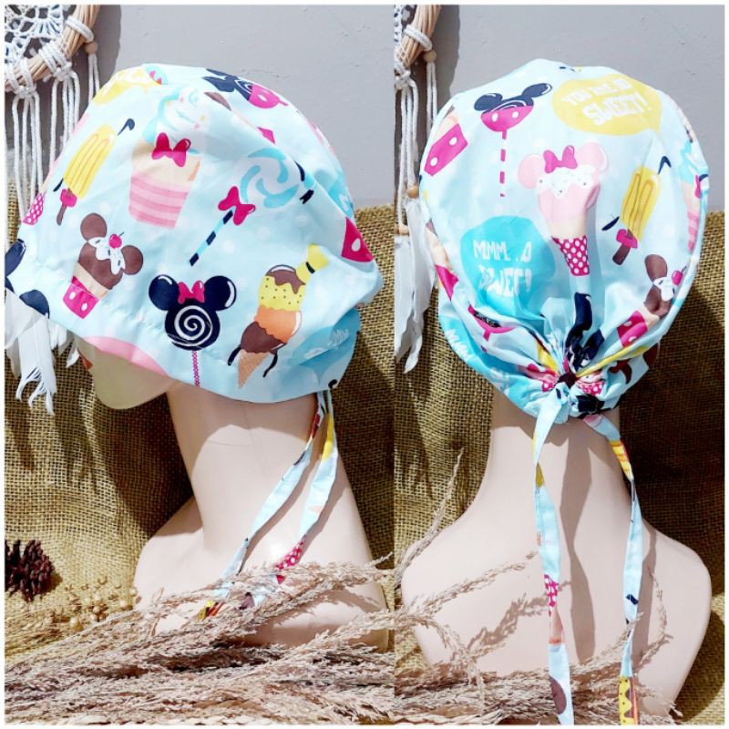 headcap/ Haircap/ Surgical cap/ topi medis motif/ topi dokter/ topi perawat/ topi bedah motif/ APD