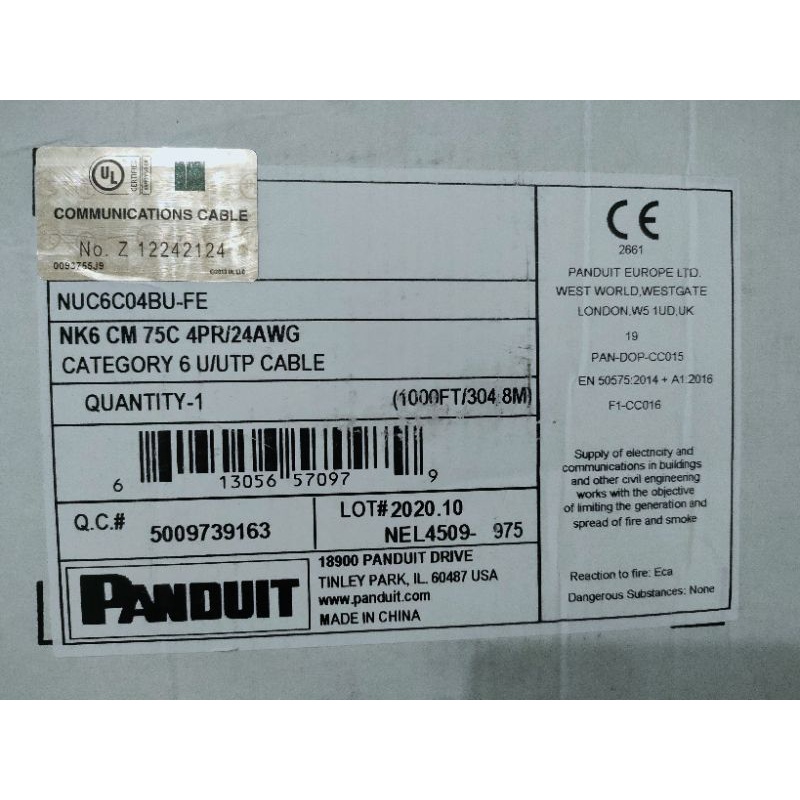 Kabel Data UTP Cat6 PANDUIT CAT 6 NETKEY NUC6C04BU-FE 305meter/PANDUIT ORIGINAL