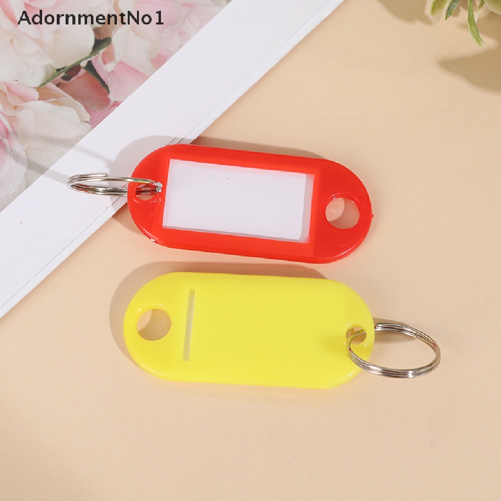 (AdornmentNo1) 10pcs / Set Gantungan Kunci ID Card / Name Tag Bahan Plastik Untuk Aksesoris Koper