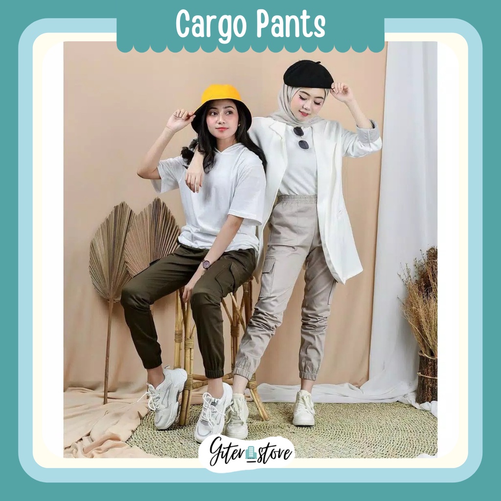 Cargo pants wanita - Celana panjang wanita - Cargo panjang - Cargo wanita - Celana jumbo wanita