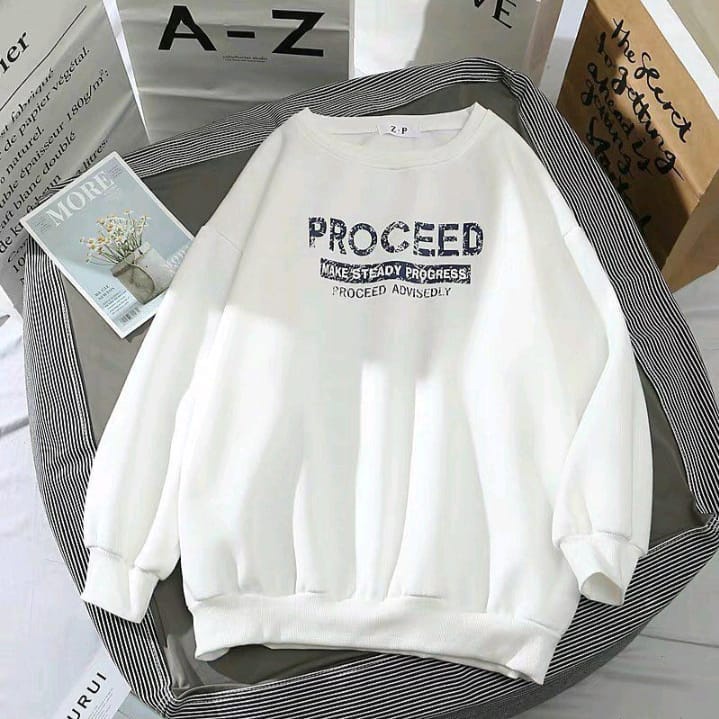 Sweater Wanita Proceed  Bahan Fleece