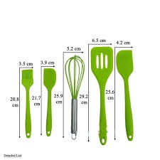 &lt;^ SJA ^&gt; Peralatan Masak 5 in1 Silikon KITCHEN UTENSIL Spatula Sutil Sodet Baking Props Cooking