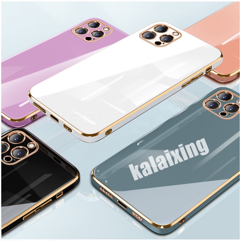 Casing Softcase iPhone 11 Pro Max 12mini 13mini 11Pro 12Pro 13Pro Max 7Plus 8plus Aksen Garis Emas