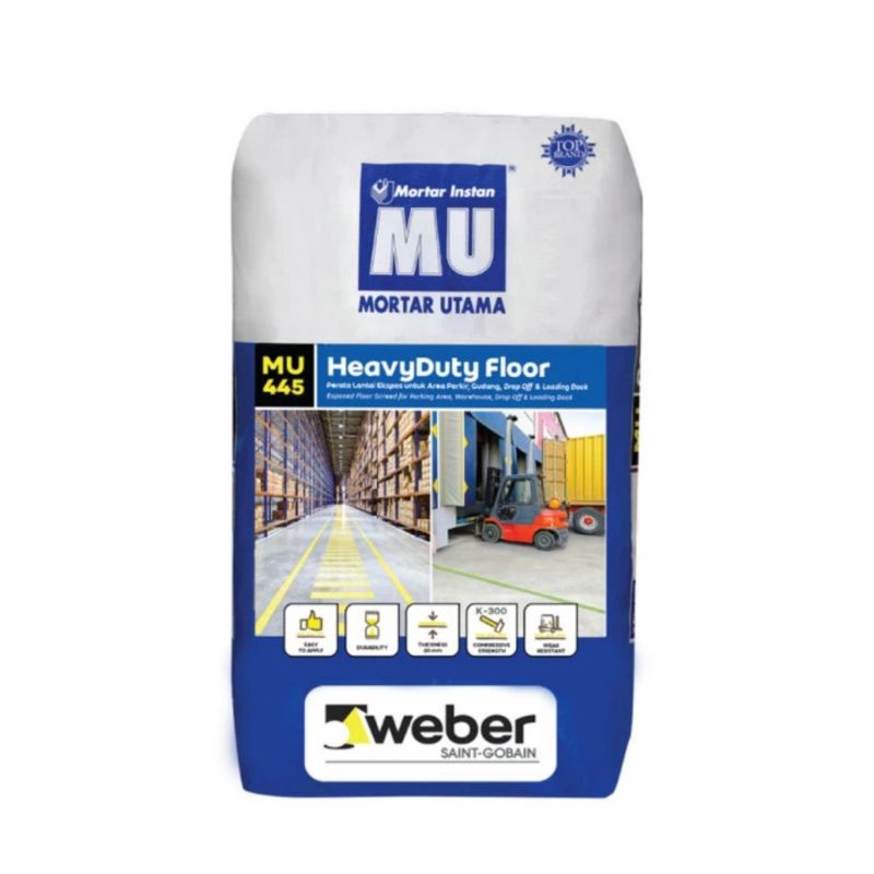 Mortar MU-445/Semen Perata Lantai Gudang/Heavy Duty Floor Khusus Medan Grab/Gojek az