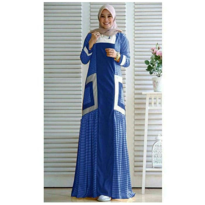 Premium-Busana Muslim-Gamis terbaru Maxi ezzi warna navi merah marun dan mustard baju muslim