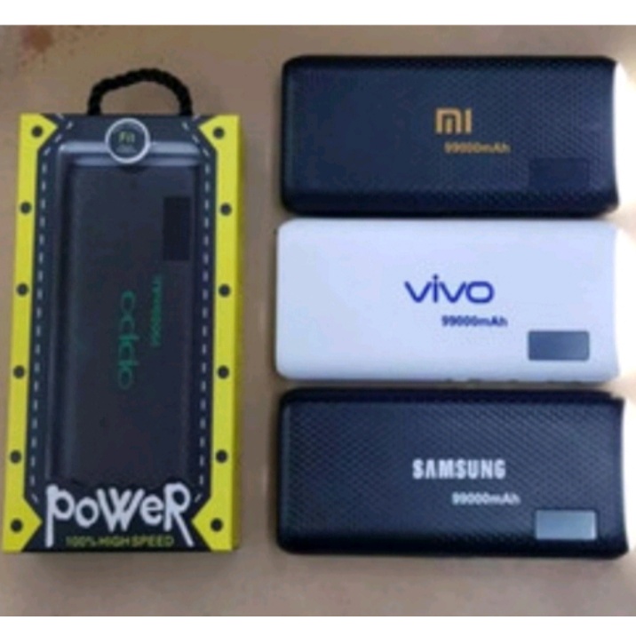 POWER BANK SAMSUNG DIGITAL LEATHER 99000mAh TERBARU 3 USB PORT LED