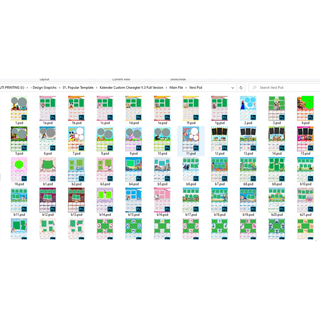 Kalender Custom Charagter V.3 Full Version - Photoshop &amp; Coreldraw - Business Branding