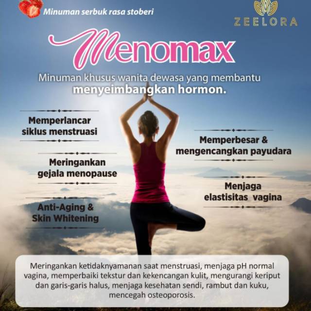 

Menomax | Zeelora | 12 sachet | Minuman serbuk rasa stoberi |