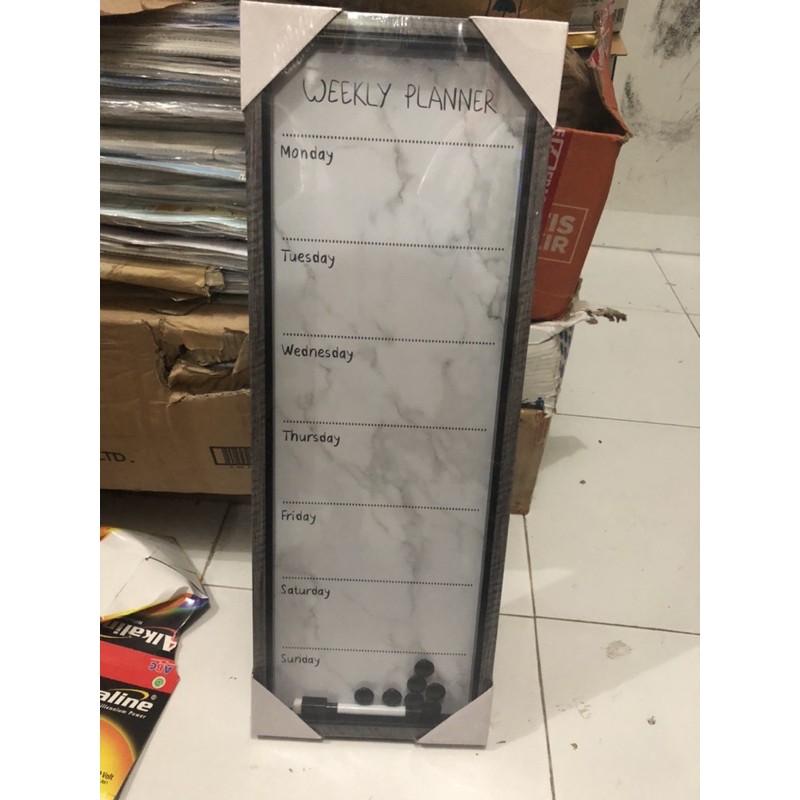

papan weekly planner 60x20 cm magnetic sinar