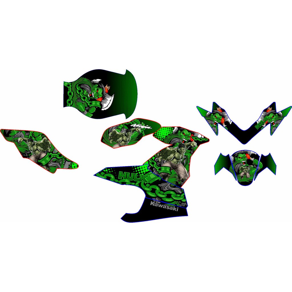 stiker ninja 250 2018 hulk