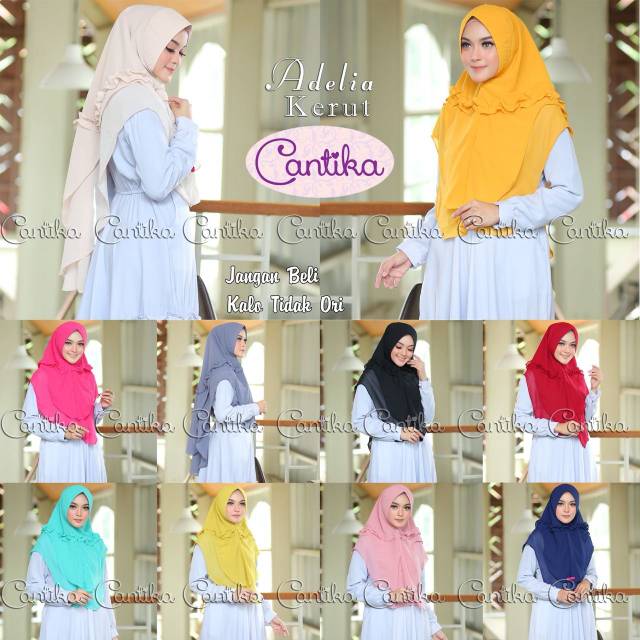 KHIMAR REMPEL 2 LAYER ADELIA KERUT ORI BY CANTIKA