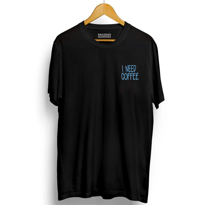 Kaos Distro I Need Coffee Little Light Blue - Abu Misty Premium