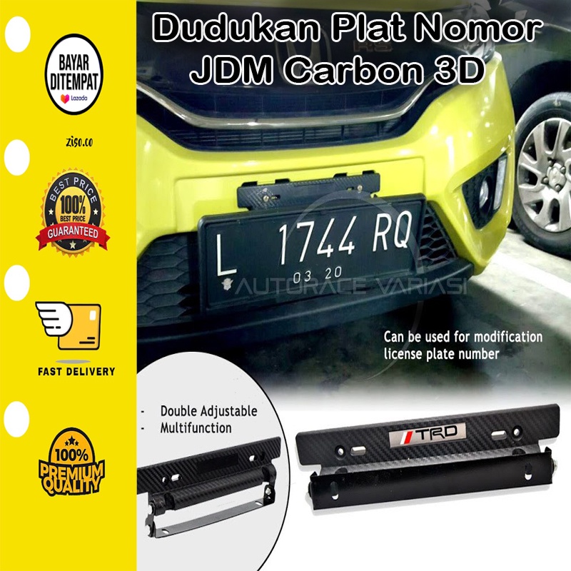 [BISA COD] Dudukan Plat Nomor JDM Carbon 3D Tatakan Plat Nomor Mobil