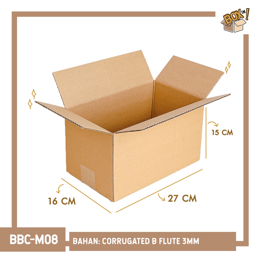 

27 x 16 x 15 cm (BBC-M08) | B FLUTE | KARDUS | CORRUGATED BOX | PACKING | PACKAGING