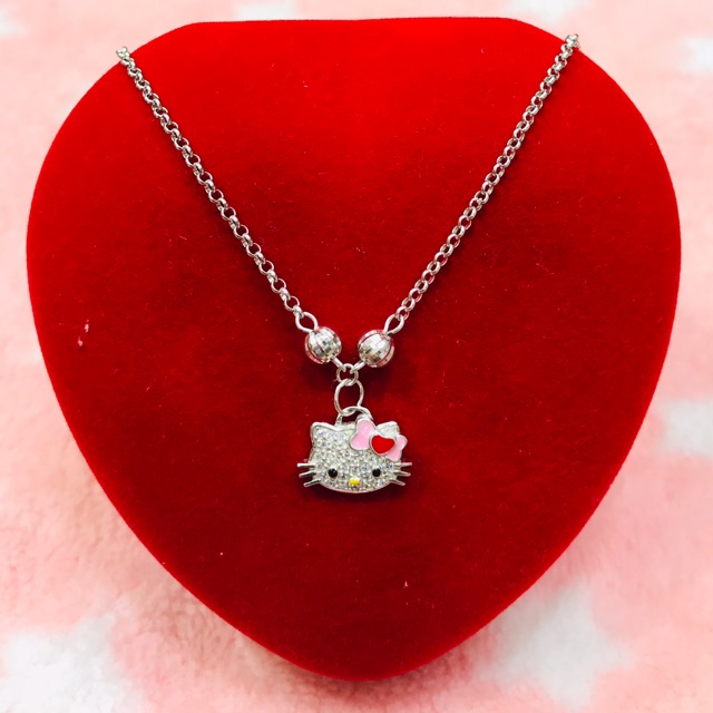 KALUNG MAINAN PERMATA SILVER925 LAPIS EMAS PUTIH ASLIKM023