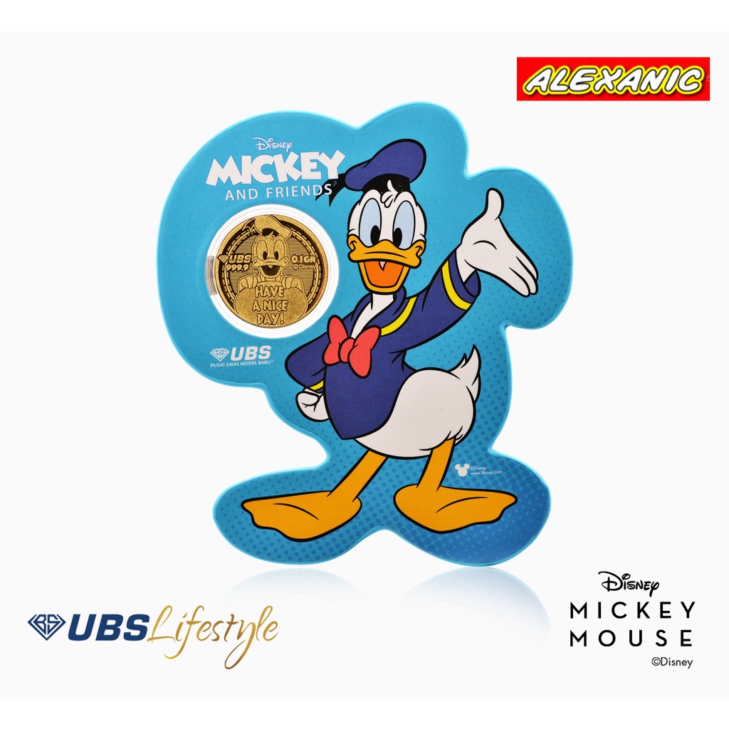 ALEXANIC Emas Logam Mulia Pure Gold Fine Gold Emas Murni Disney Donald Duck UBS Koin Emas Coin Emas 