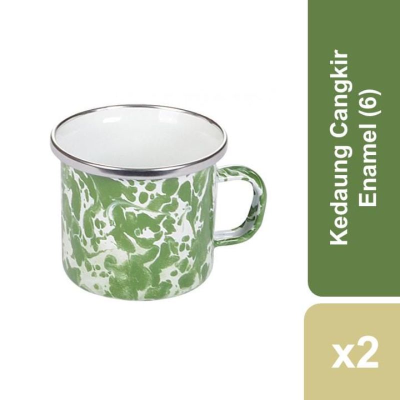 Kedaung Cangkir Enamel 6cm / Enamel Mug dapat 2 cangkir