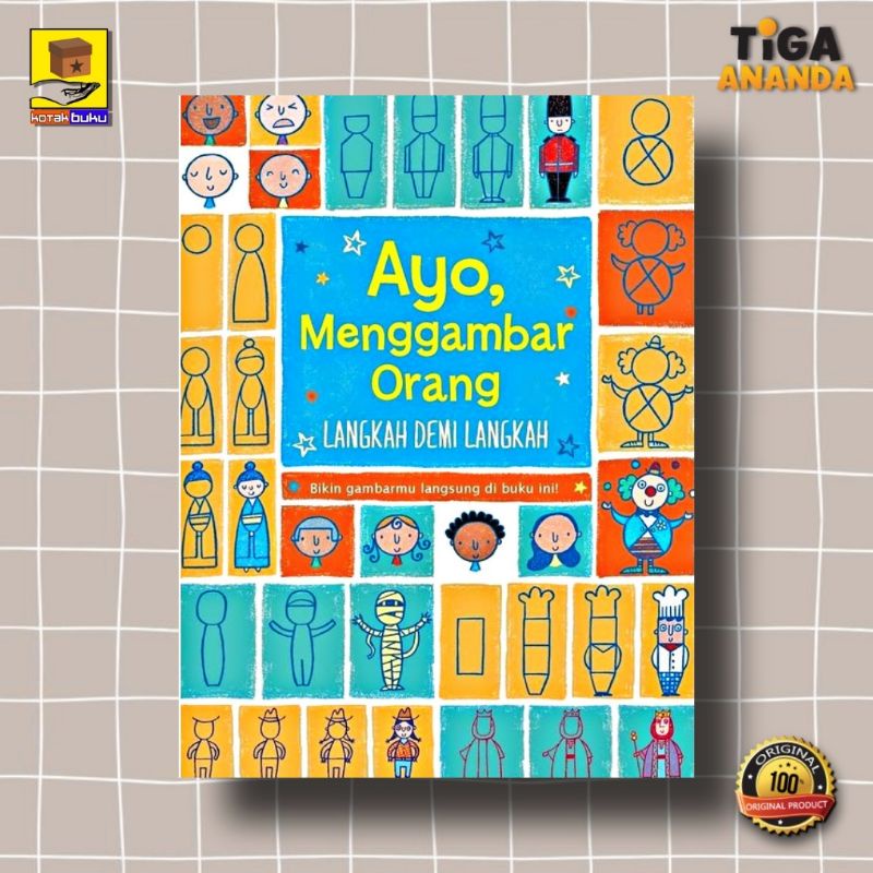 Buku Anak / Ayo Menggambar Orang langkah Demi Langkah / Buku Anak TK PAUD / Buku Menggambar Anak