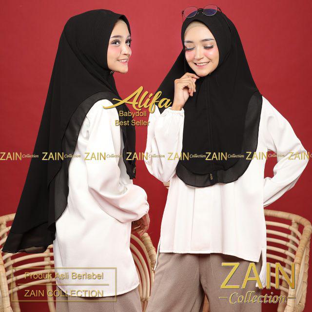 Khimar aliva ORI ZAIN-Hitam