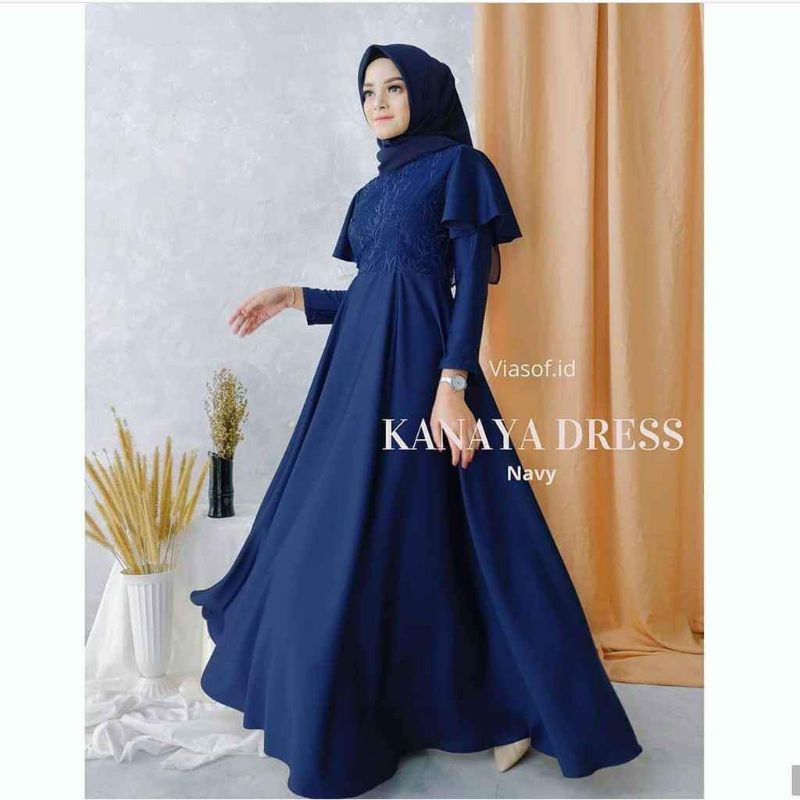 gamis kanaya dress mix brukat / grosir gamis/ home made/ gamis murah