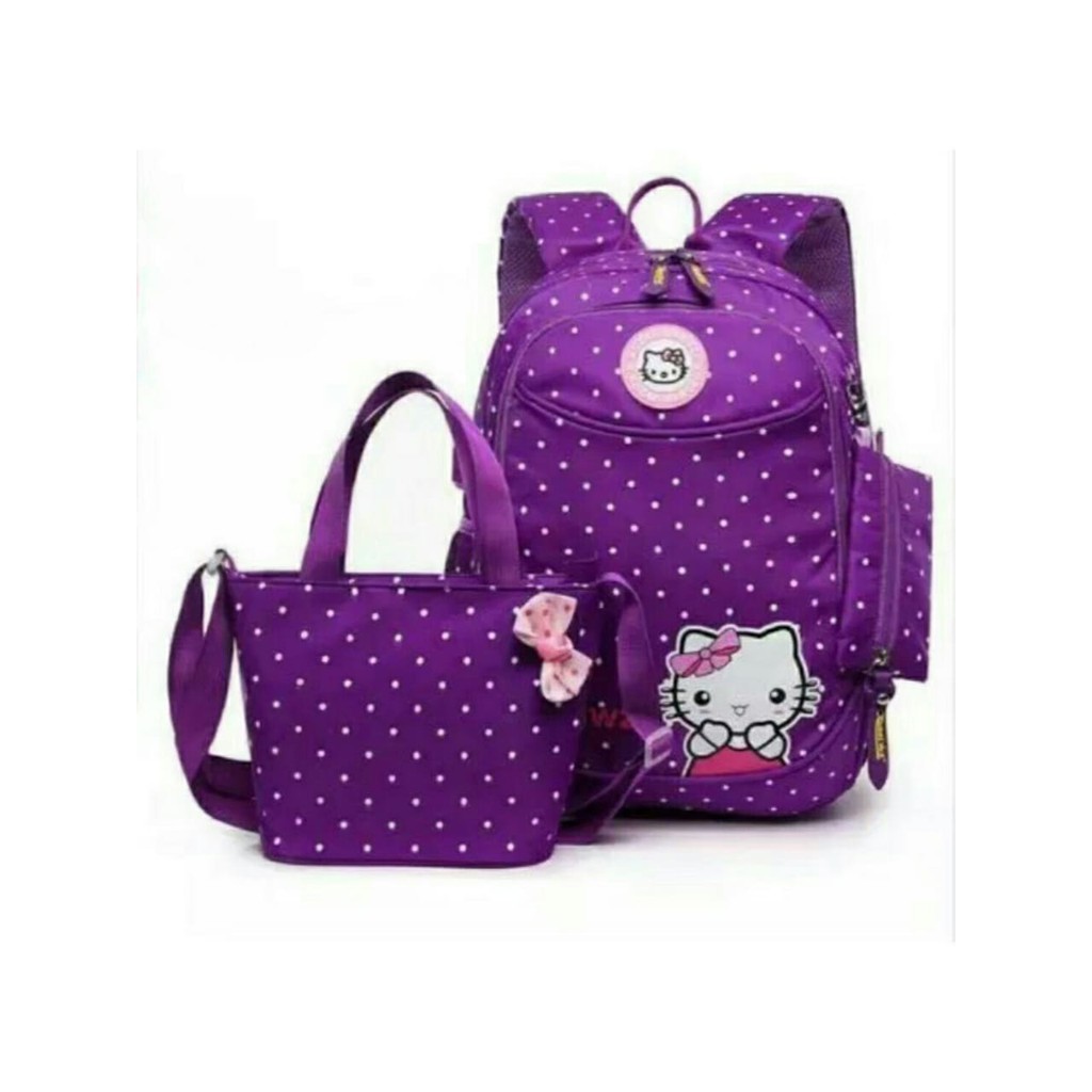 (COD) Ransel Anak Karakter Motif Helo kitty Set Dompet Pensil / Ransel Sekolah Anak TK SD