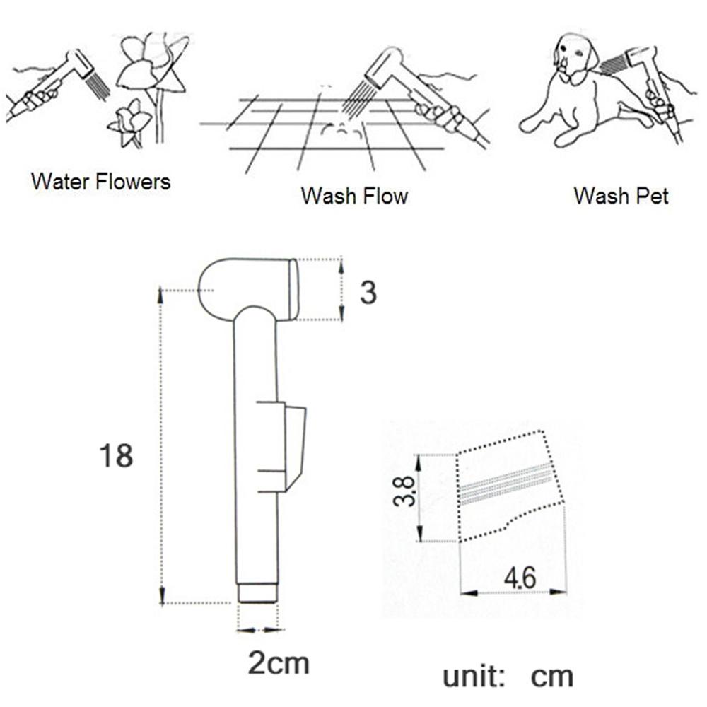 Populer Kepala Shower ABS Toilet Bidet Semprotan Sprayer Nozzle