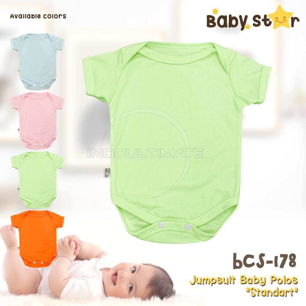1 Pcs Jumsuit Bayi Jumper Bayi BABY STAR / BRIGHT STAR Baju Bayi Perempuan Laki Laki Cewek BY BCS-178 Baru Lahir