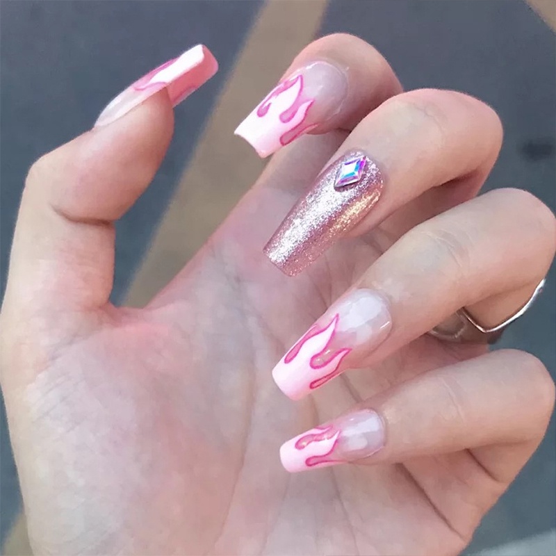 Stiker Kuku 3D Motif Api Untuk Dekorasi Nail Art