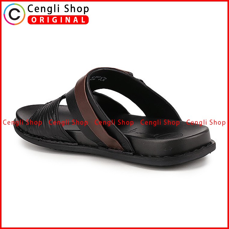 PLAYBOY SANDAL KULIT CASUAL PRIA ORIGINAL TERBARU BRANDED HITAM PLE6