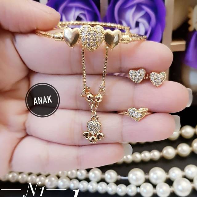 Xuping set perhiasan anak lapis emas 18k 1903i