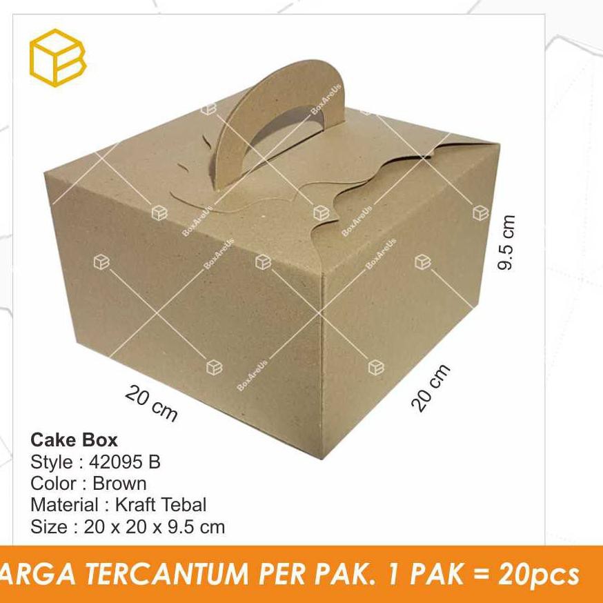

Cake Box / Kotak / Dus / Multipurpose Box / Kotak kue / Souvenir / Box - BROWN (20pc) 1C4