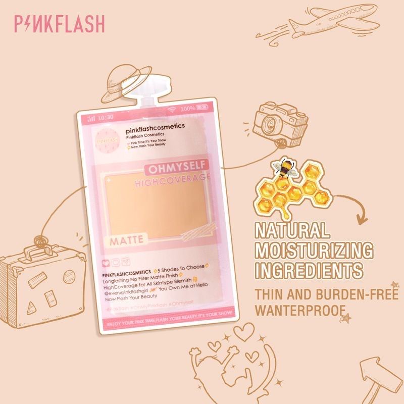 (BPOM)PINKFLASH MINI FOUNDATION LASTING MATTE