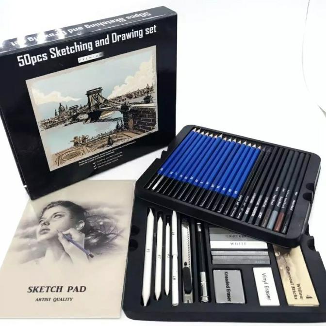 

[COD] Drawing & Sketching Pencils 50 Set Professional Artist DISKON Kode 538