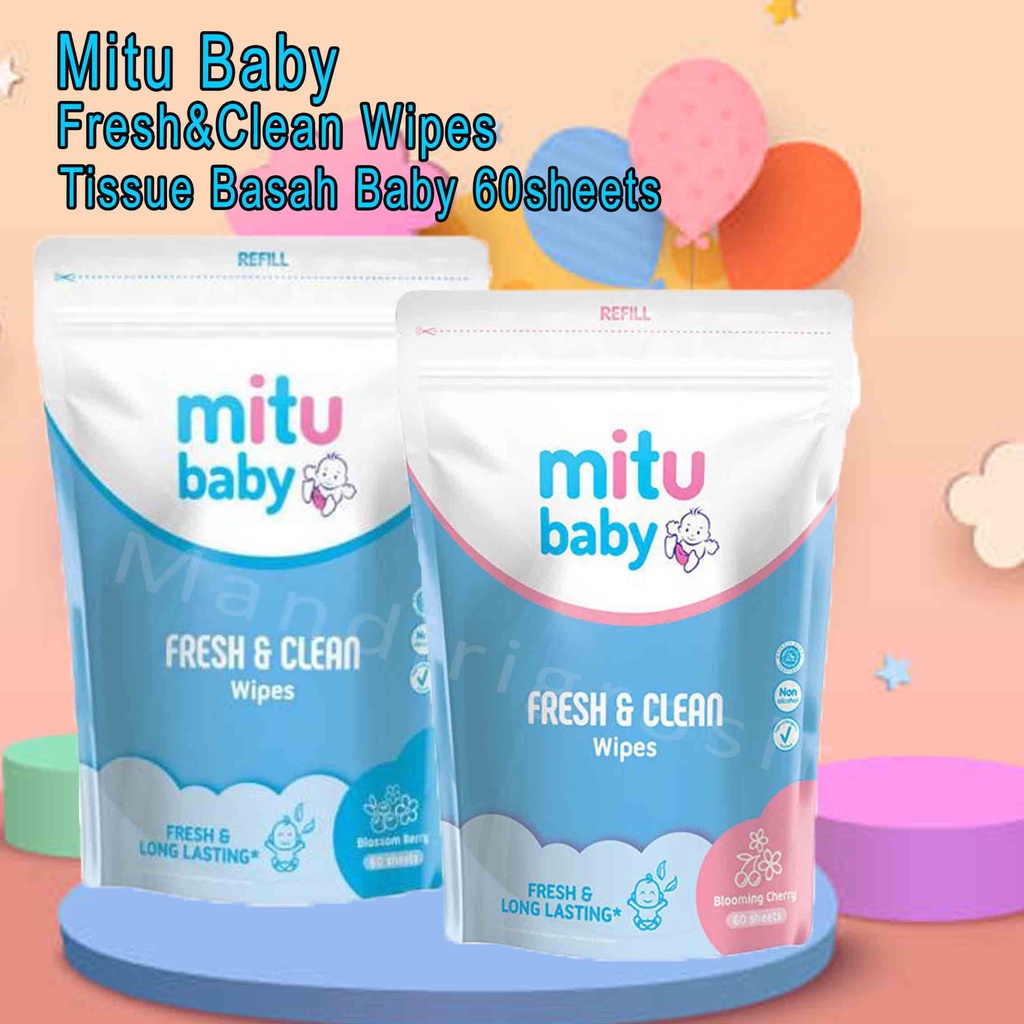 Fresh &amp; Clean Wipes *Mitu Baby * Tissue Basah *  60Sheets