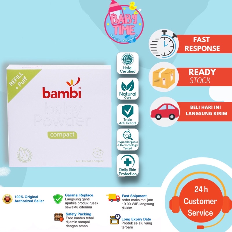 Bambi Baby Powder Compact Refill 40gr / bedak padat bayi anak bambi