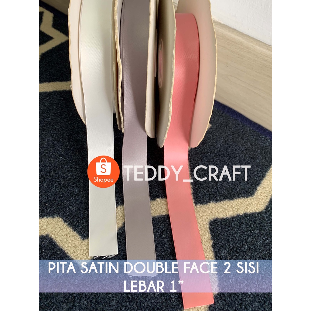 

Pita Double Satin - Dua Sisi - Lebar 1" = 2,5cm - Premium - Pita Craft Hampers Souvenir