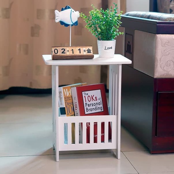Meja Sudut Minimalis Meja Kopi Minimalis Lemari Kecil Murah Putih Modern Samping Tempat Tidur