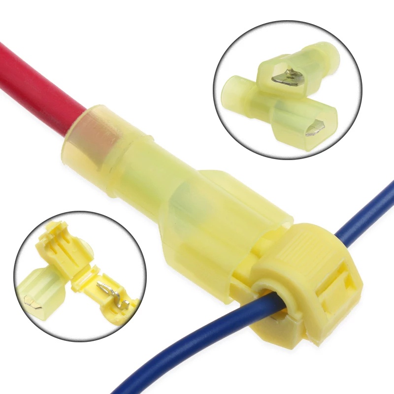 Terminal Garpu Quick Male Insulated Kawat Listrik T Type Wire Untuk Soft Wire Self Disconnect Connector Gripping