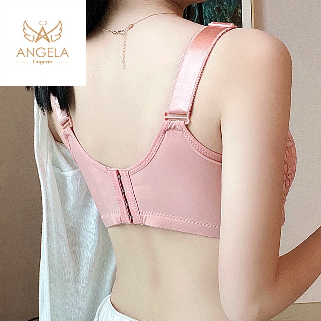 ANGELA PREMIUM JAPAN Bra BH JUMBO Big SIZE 36 - 44 Ukuran Besar Push Up Tanpa Kawat Wanita Bikini Sport Beha Lingerie Korea Fashion Bralette Remaja Perempuan Sexy COD Renang Motif Bunga Cewek Pita Bunga Murah Lala Bralette