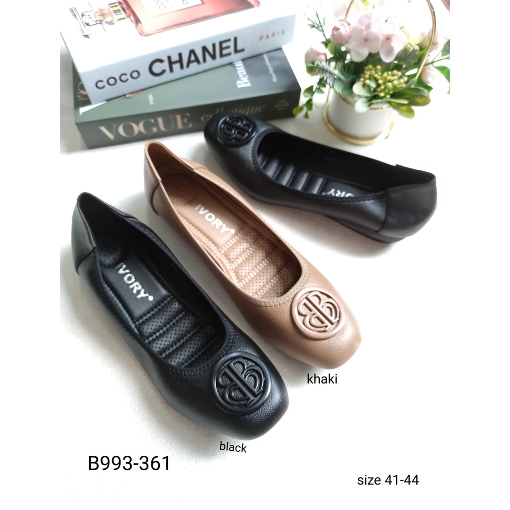 IVORY Sepatu Flat Wanita Ukuran Besar 41 42 43 44 Import B993-361