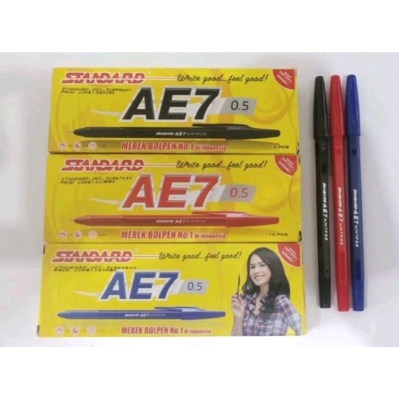 

Pulpen / Pen / Pena Standard AE7 0.5mm Ecer (3pcs)