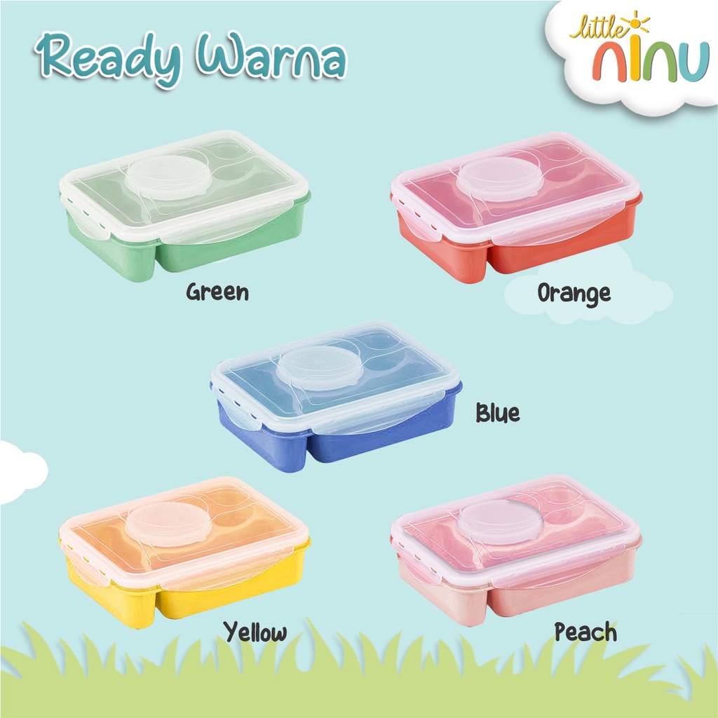 LITTLE NINU Lunch Box Kontainer Polos Isi 4 Bagian