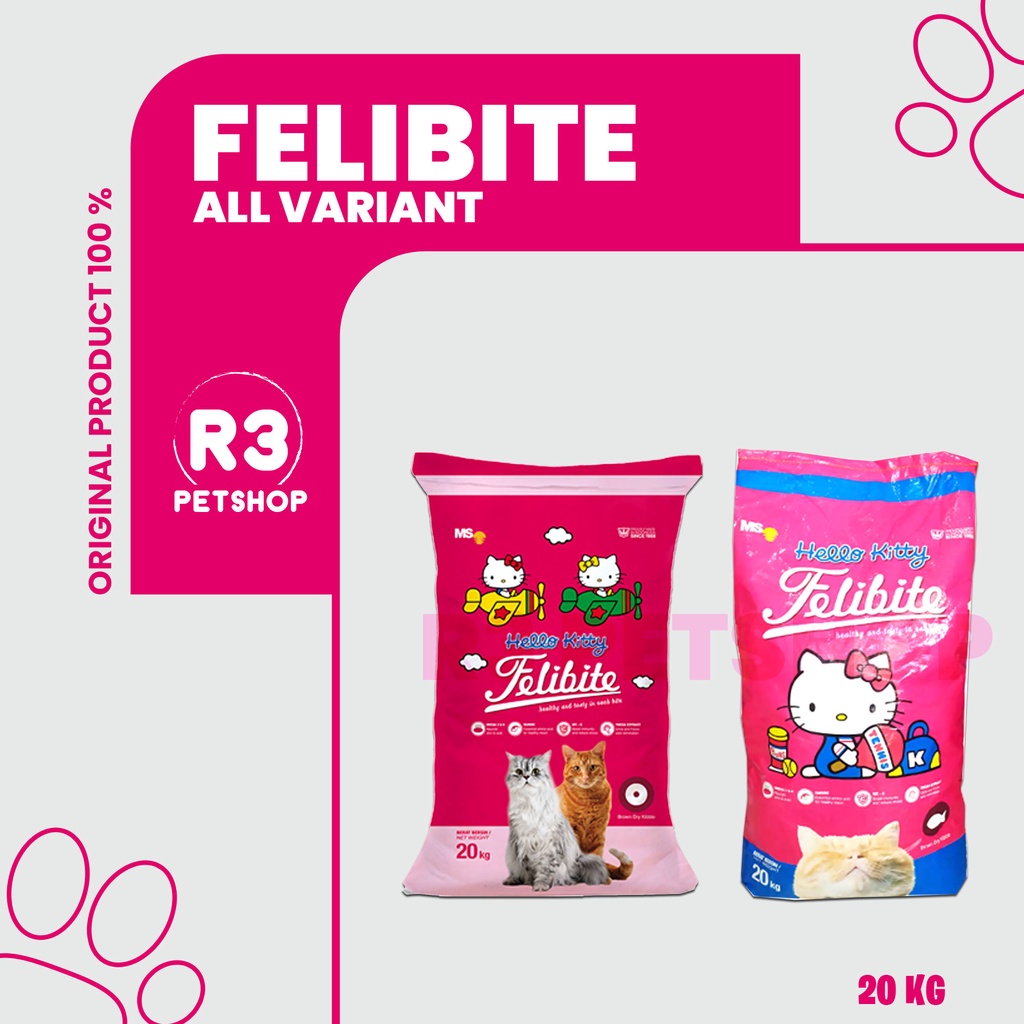 Makanan Kucing Felibite Hello kitty Cat Food 20 kg All variant