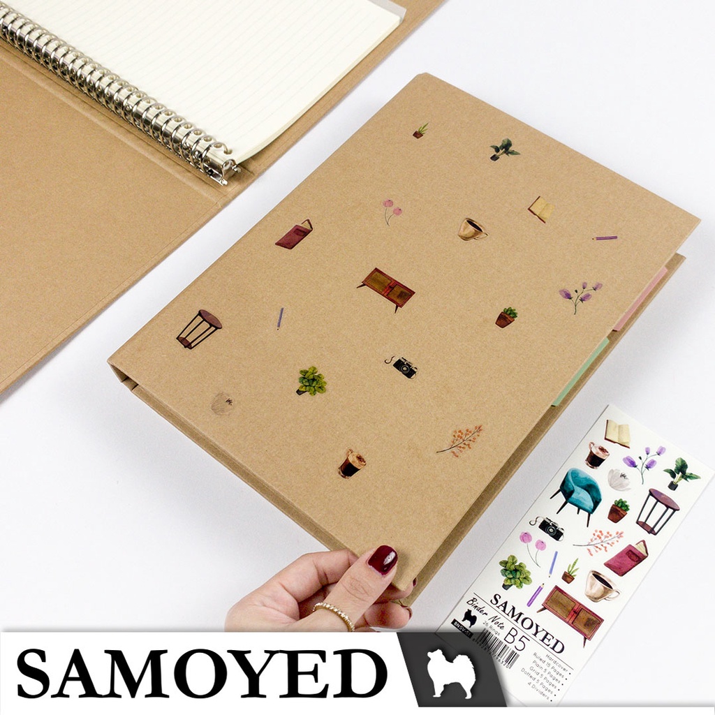 

HJK Binder Note / Loose Leaf Binder B5 - 26 Ring Aesthetic / Esthetic / Vintage Hardcover Kraft