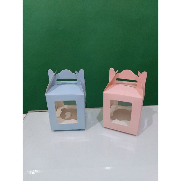 Paperbox Cupcake isi 1 Uk. 9 x 9 x 10,5 cm Laminasi Foodgrade + Tatakan